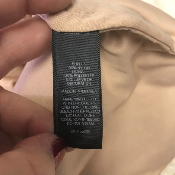 Express Dress Womens 6 Ivory Lace Semi Sheer Cut Out Deep V Neck Lace Mini Boho - Picture 9 of 12